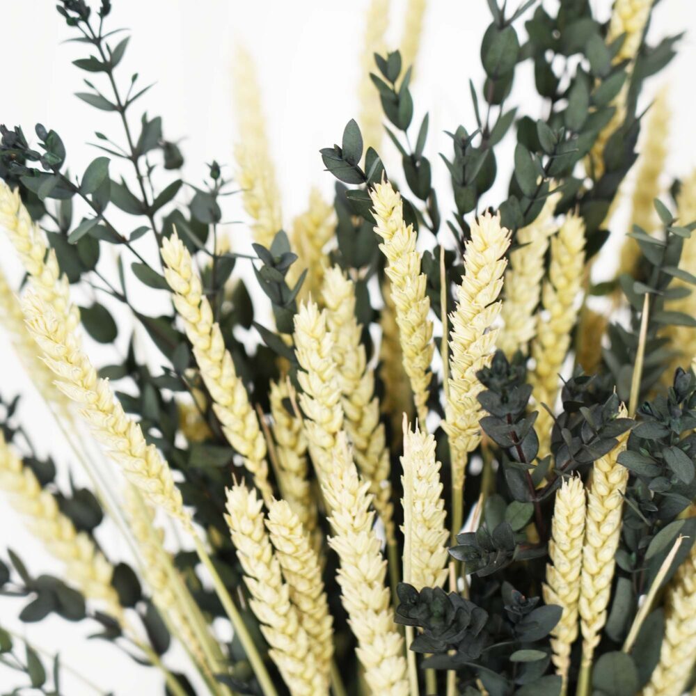 Naturlig evighetsbukett med säd och grön parvifolia - Evighetsblommor ...
