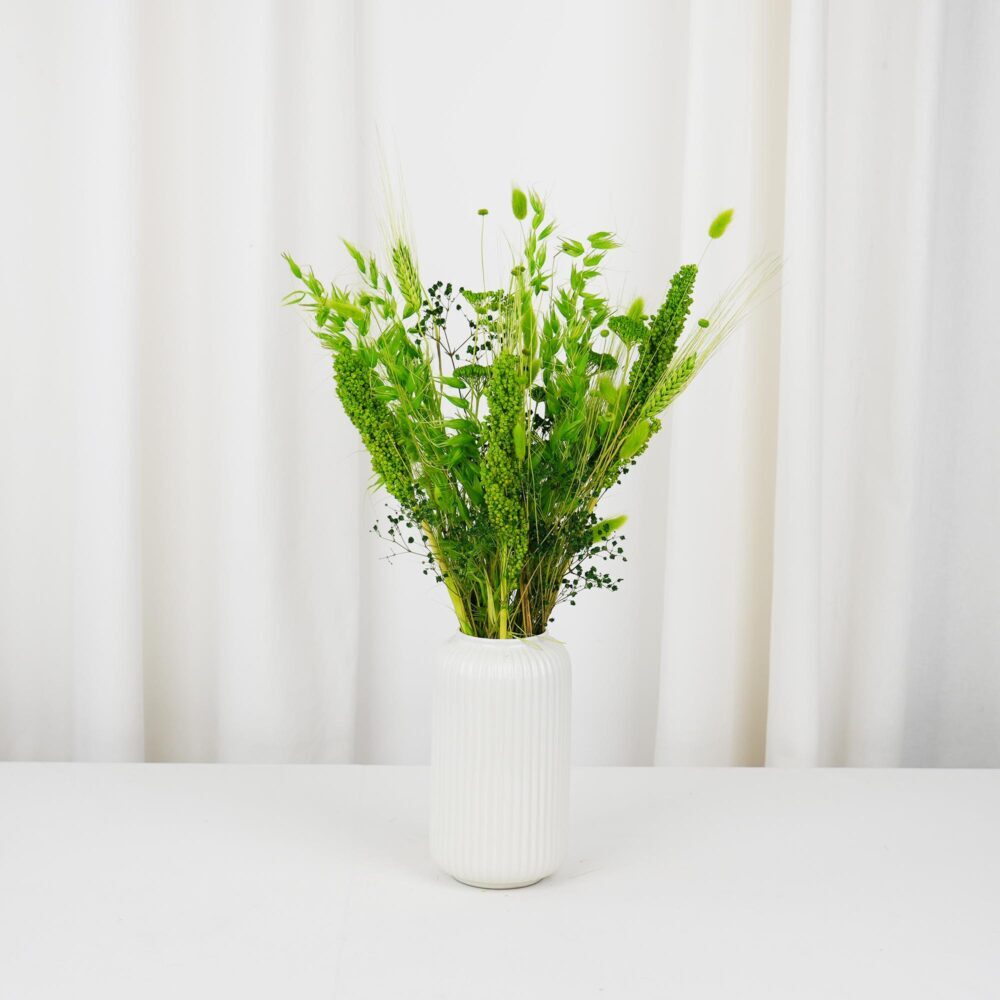 Enkel torkad ljusgrön evighetsblomsterdekoration