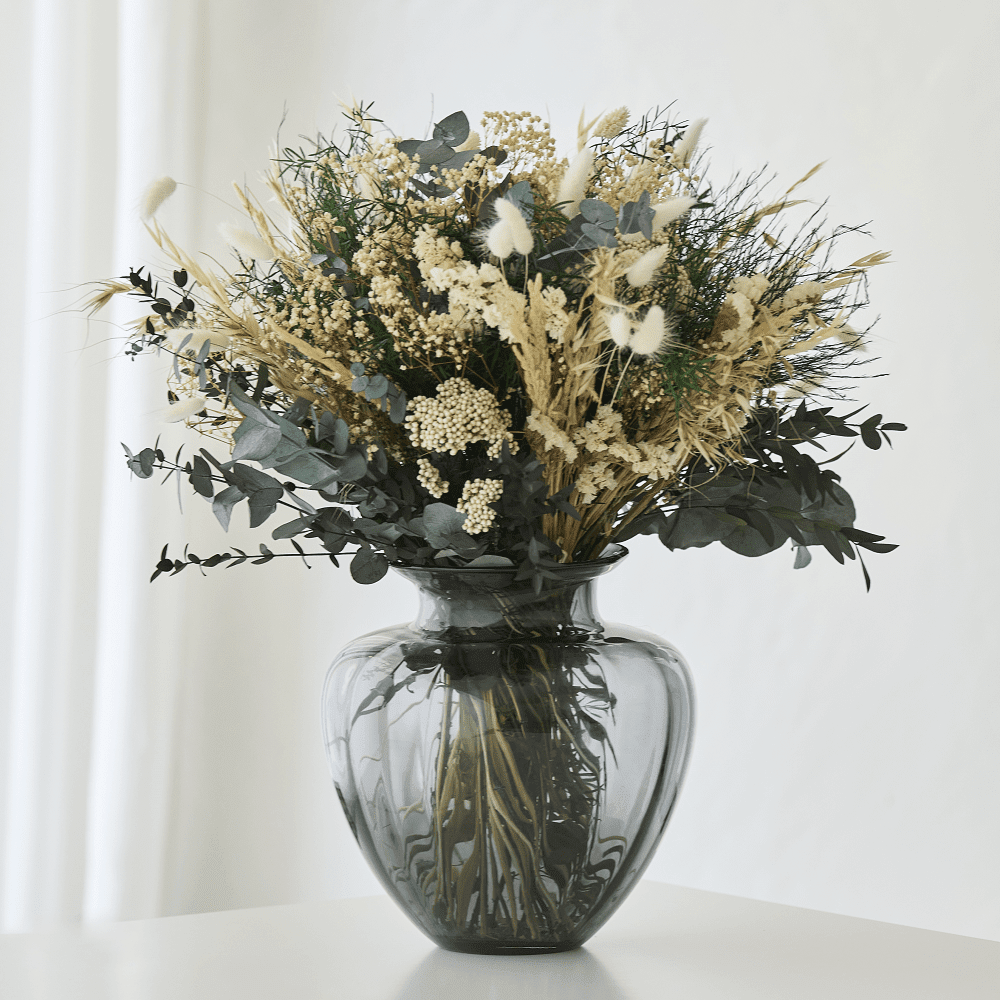 grøn hvid evighedsbuket